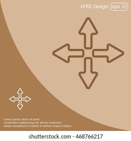 Web line icon. Arrows (left, right, up, down)