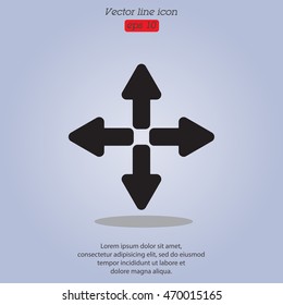 Web line icon. Arrows (left, right, up, down)