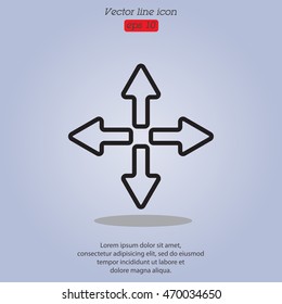 Web line icon. Arrows (left, right, up, down)