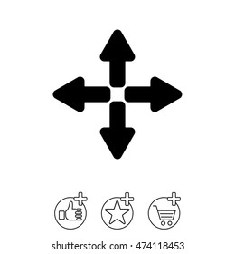 Web line icon. Arrows (left, right, up, down)
