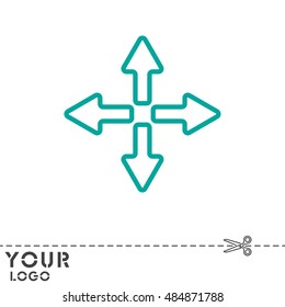 Web line icon. Arrows (left, right, up, down)
