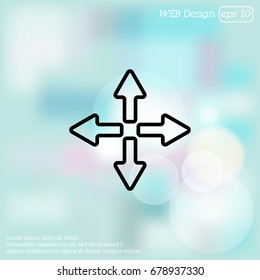 Web line icon. Arrows (left, right, up, down)