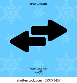 Web line icon. Arrows right - left