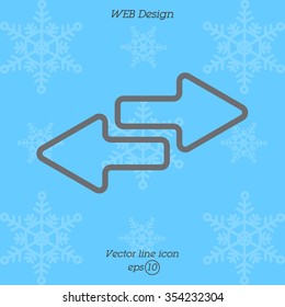 Web line icon. Arrows right - left