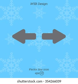 Web line icon. Arrows right - left