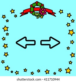 Web line icon. Arrows right - left