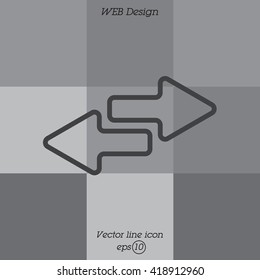 Web line icon. Arrows right - left