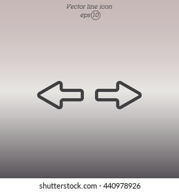 Web line icon. Arrows right - left