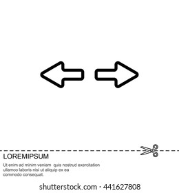 Web line icon. Arrows right - left