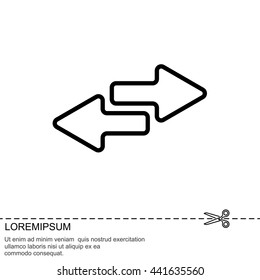 Web line icon. Arrows right - left