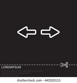 Web line icon. Arrows right - left
