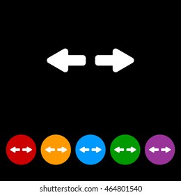Web line icon. Arrows right - left