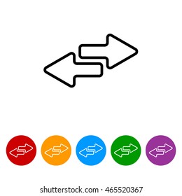 Web line icon. Arrows right - left
