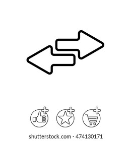 Web line icon. Arrows right - left
