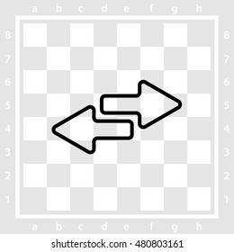 Web line icon. Arrows right - left