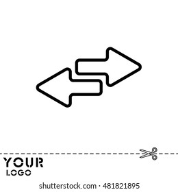 Web line icon. Arrows right - left