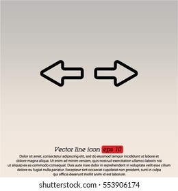 Web line icon. Arrows right - left