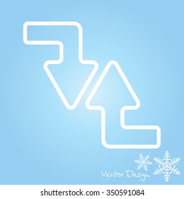Web line icon. Arrows (right-down and left-up)