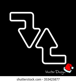 Web line icon. Arrows (right-down and left-up)