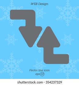 Web line icon. Arrows (right-down and left-up)