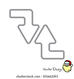 Web line icon. Arrows (right-down and left-up)