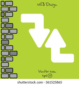 Web line icon. Arrows (right-down and left-up)