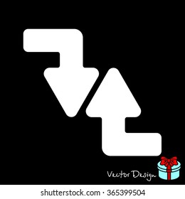 Web line icon. Arrows (right-down and left-up)