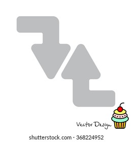 Web line icon. Arrows (right-down and left-up)