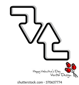 Web line icon. Arrows (right-down and left-up)