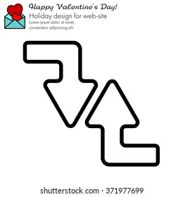 Web line icon. Arrows (right-down and left-up)