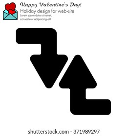 Web line icon. Arrows (right-down and left-up)
