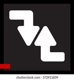 Web line icon. Arrows (right-down and left-up)