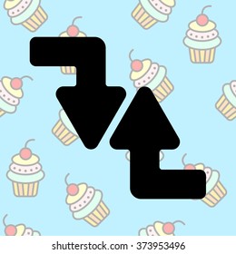 Web line icon. Arrows (right-down and left-up)