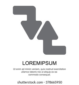 Web line icon. Arrows (right-down and left-up)