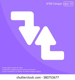 Web line icon. Arrows (right-down and left-up)