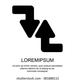 Web line icon. Arrows (right-down and left-up)