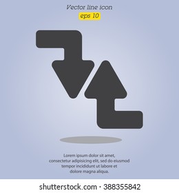 Web line icon. Arrows (right-down and left-up)