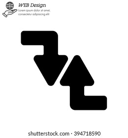 Web line icon. Arrows (right-down and left-up)