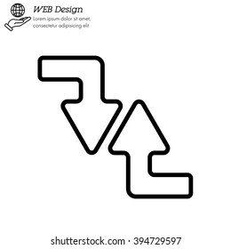 Web line icon. Arrows (right-down and left-up)