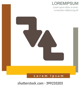 Web line icon. Arrows (right-down and left-up)