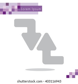 Web line icon. Arrows (right-down and left-up)