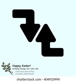 Web line icon. Arrows (right-down and left-up)