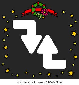 Web line icon. Arrows (right-down and left-up)