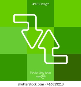 Web line icon. Arrows (right-down and left-up)