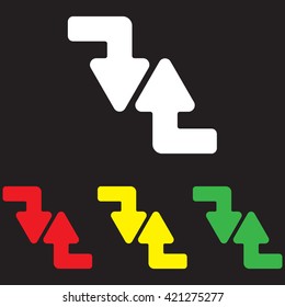 Web line icon. Arrows (right-down and left-up)