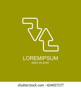 Web line icon. Arrows (right-down and left-up)