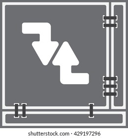 Web line icon. Arrows (right-down and left-up)