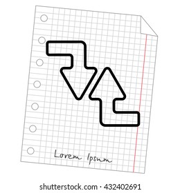 Web line icon. Arrows (right-down and left-up)
