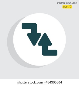 Web line icon. Arrows (right-down and left-up)