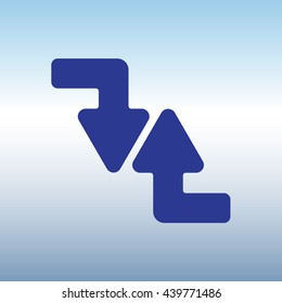 Web line icon. Arrows (right-down and left-up)